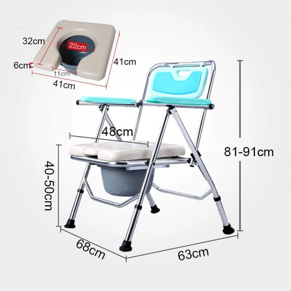 Scaun cu vas toaleta pliabil de camera din aluminiu CMB-7900L