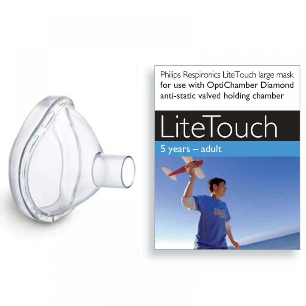 Masca large LiteTouch Philips Respironics, 5 ani - adulti, pentru Philips Optichamber