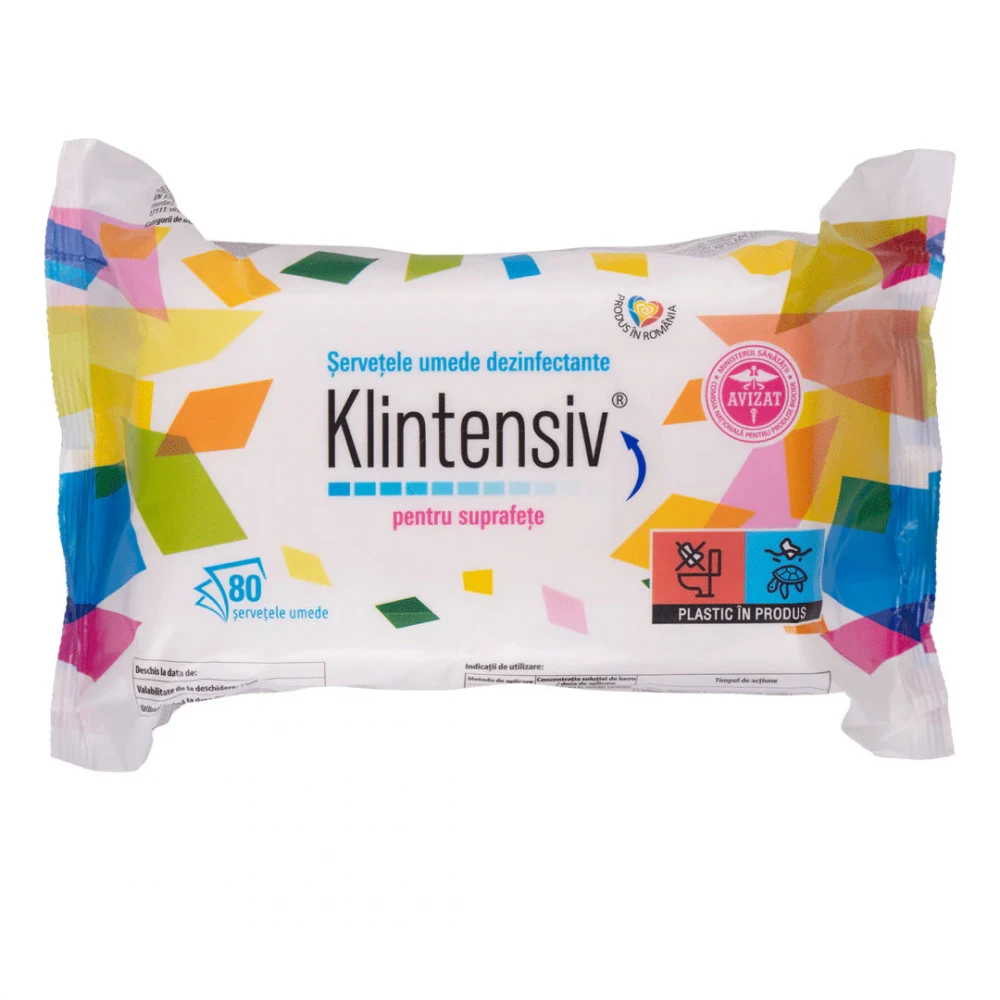 Klintensiv - Servetele dezinfectante pentru suprafete - 80 buc